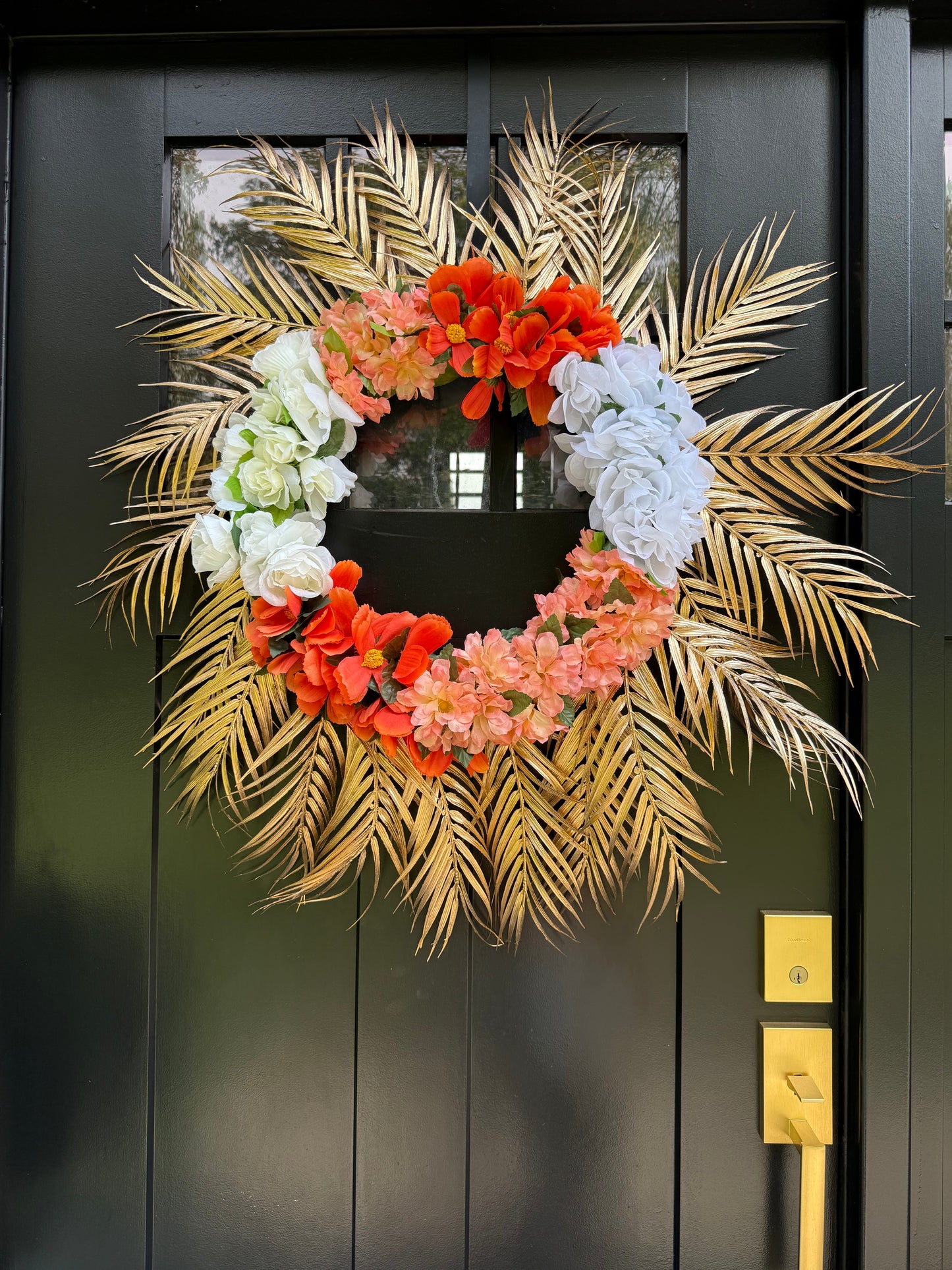 Front Door Thanksgiving Statement wreath - Bright Golden Fall Door Decor - Home Office Fall Decor