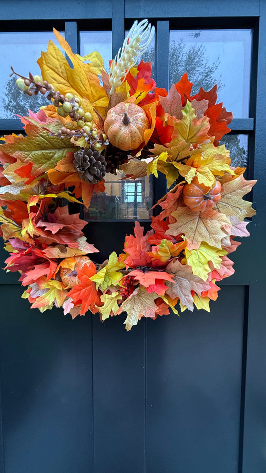 Fall Front Door Wreath - Thanksgiving Door Decor - Fall Home Decorations - Handmade Gifts