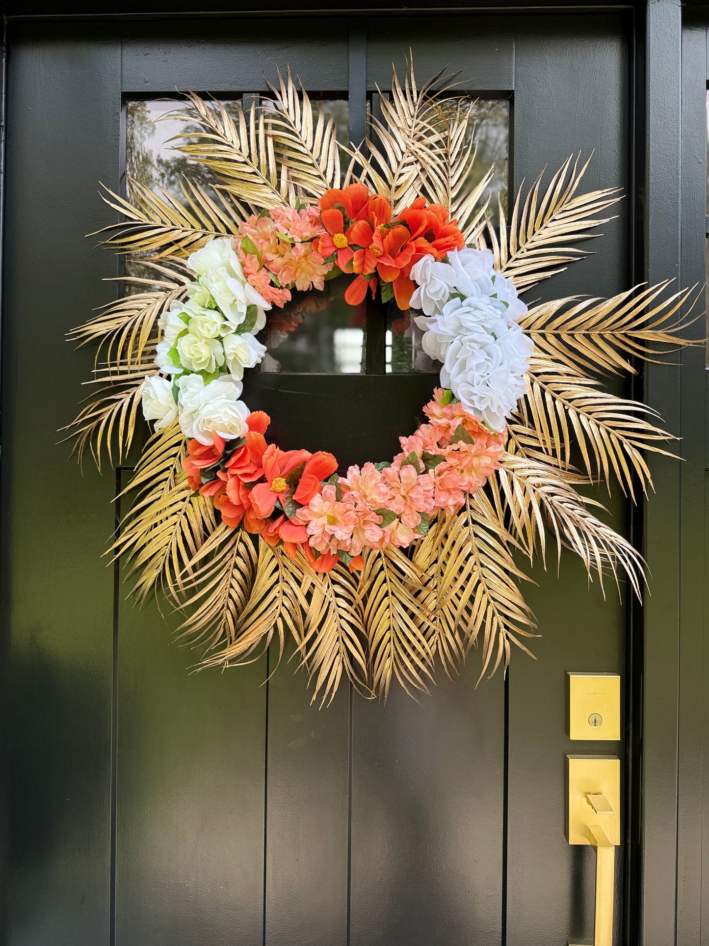 Front Door Thanksgiving Statement wreath - Bright Golden Fall Door Decor - Home Office Fall Decor