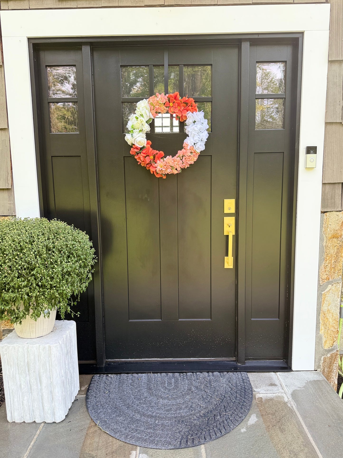 Fall Floral Wreath: Faux Silk Blossoms & Hydrangeas Door Decor