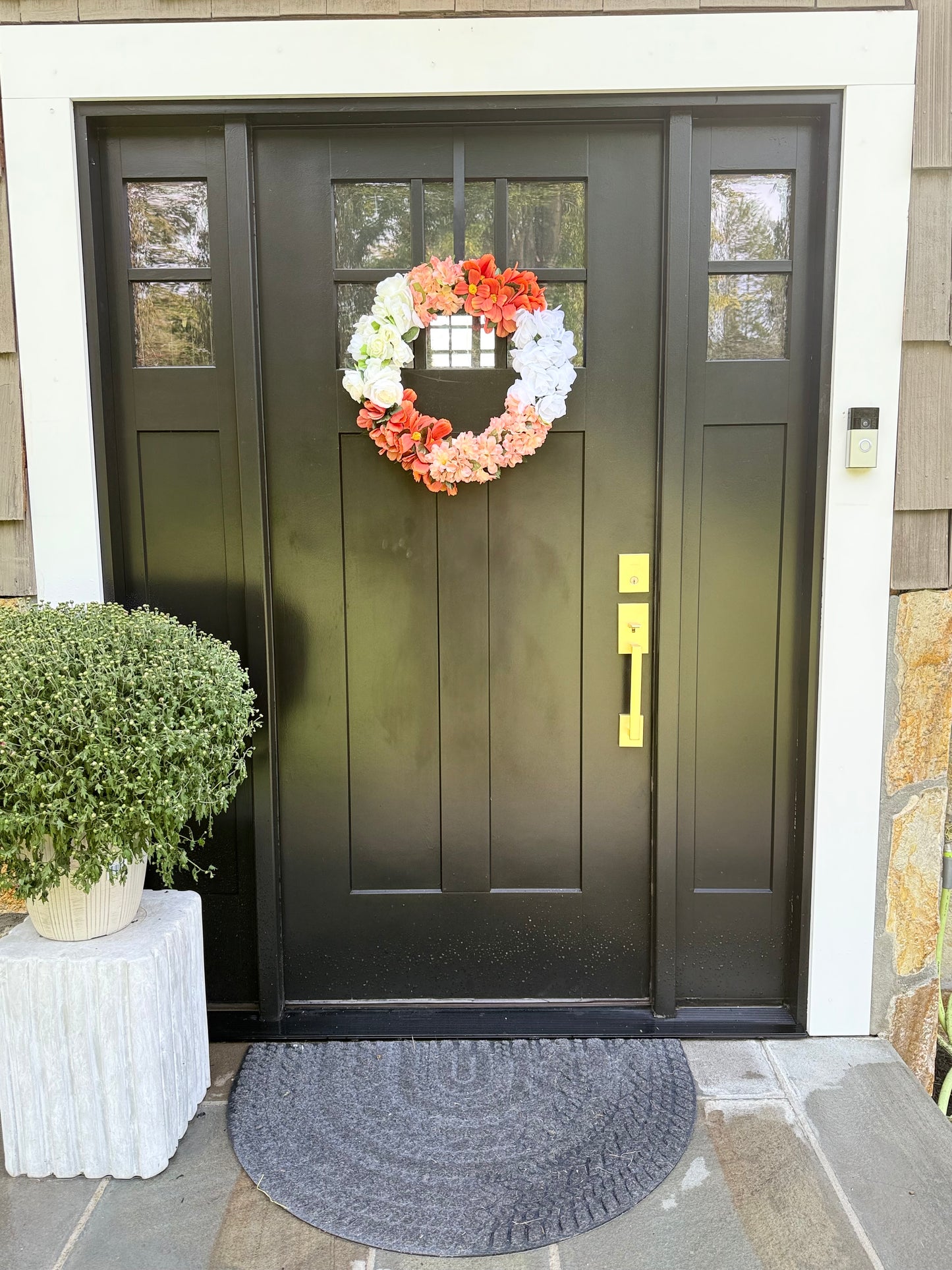Fall Floral Wreath: Faux Silk Blossoms & Hydrangeas Door Decor