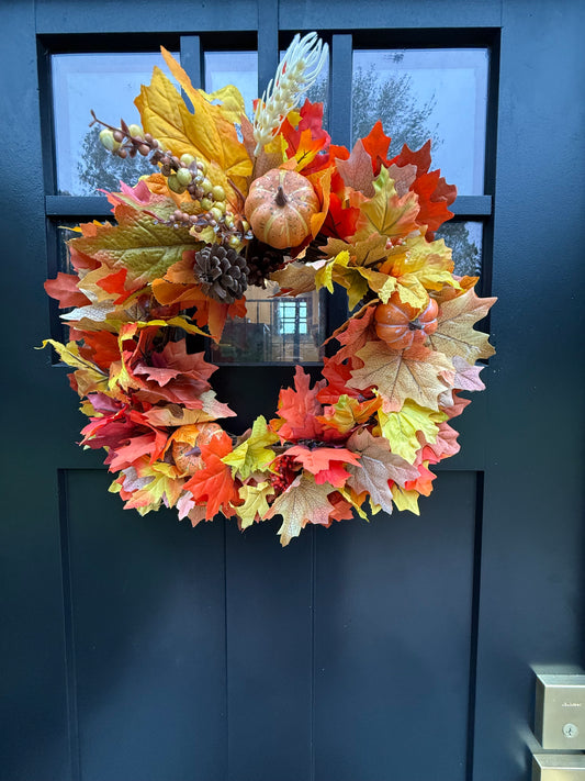 Fall Front Door Wreath - Thanksgiving Door Decor - Fall Home Decorations - Handmade Gifts