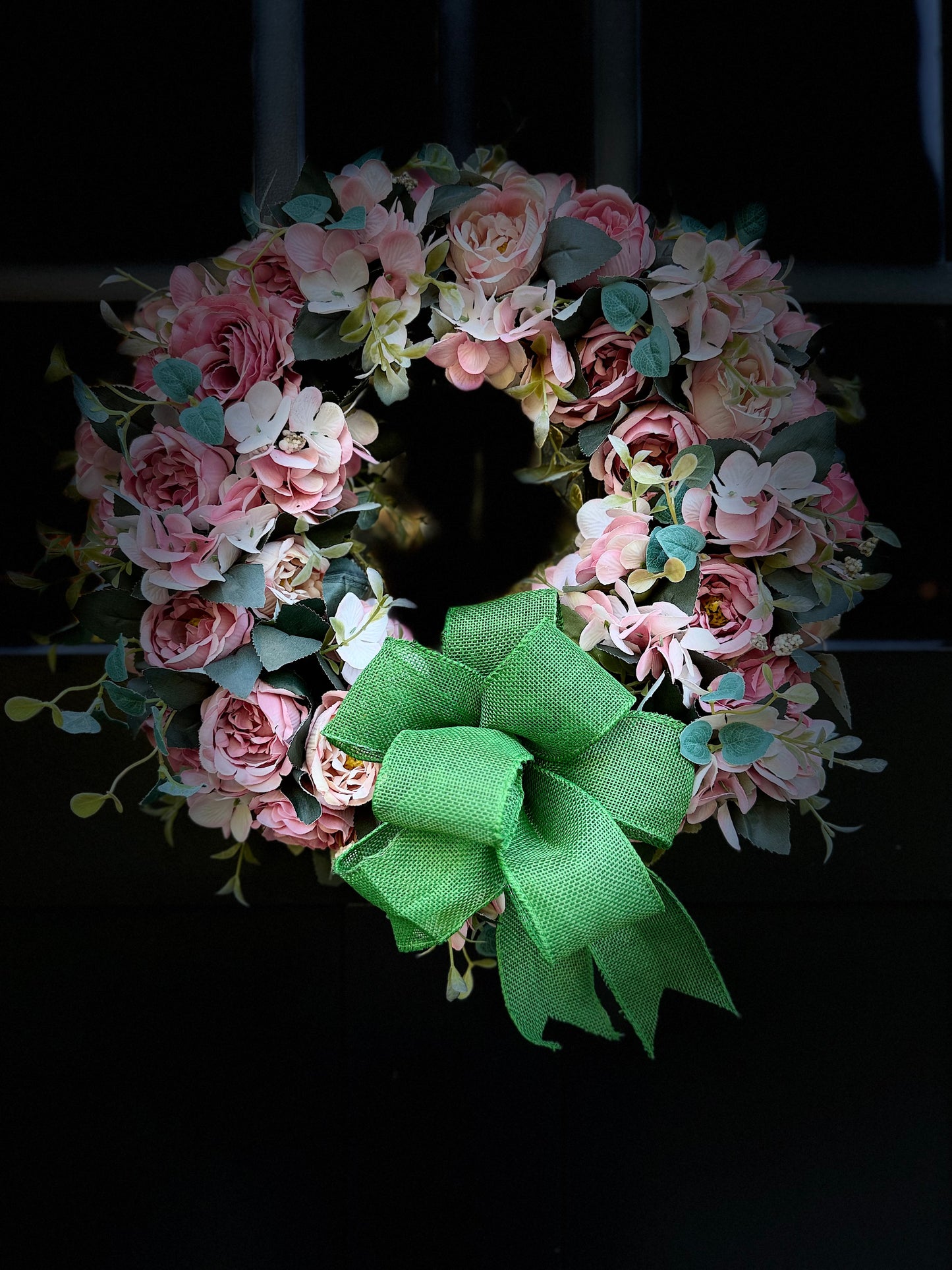 Blush Pink Roses Wreath - Soft and Elegant Front Door Wreath - Farmhouse Door Decor - Seasonal Wreaths