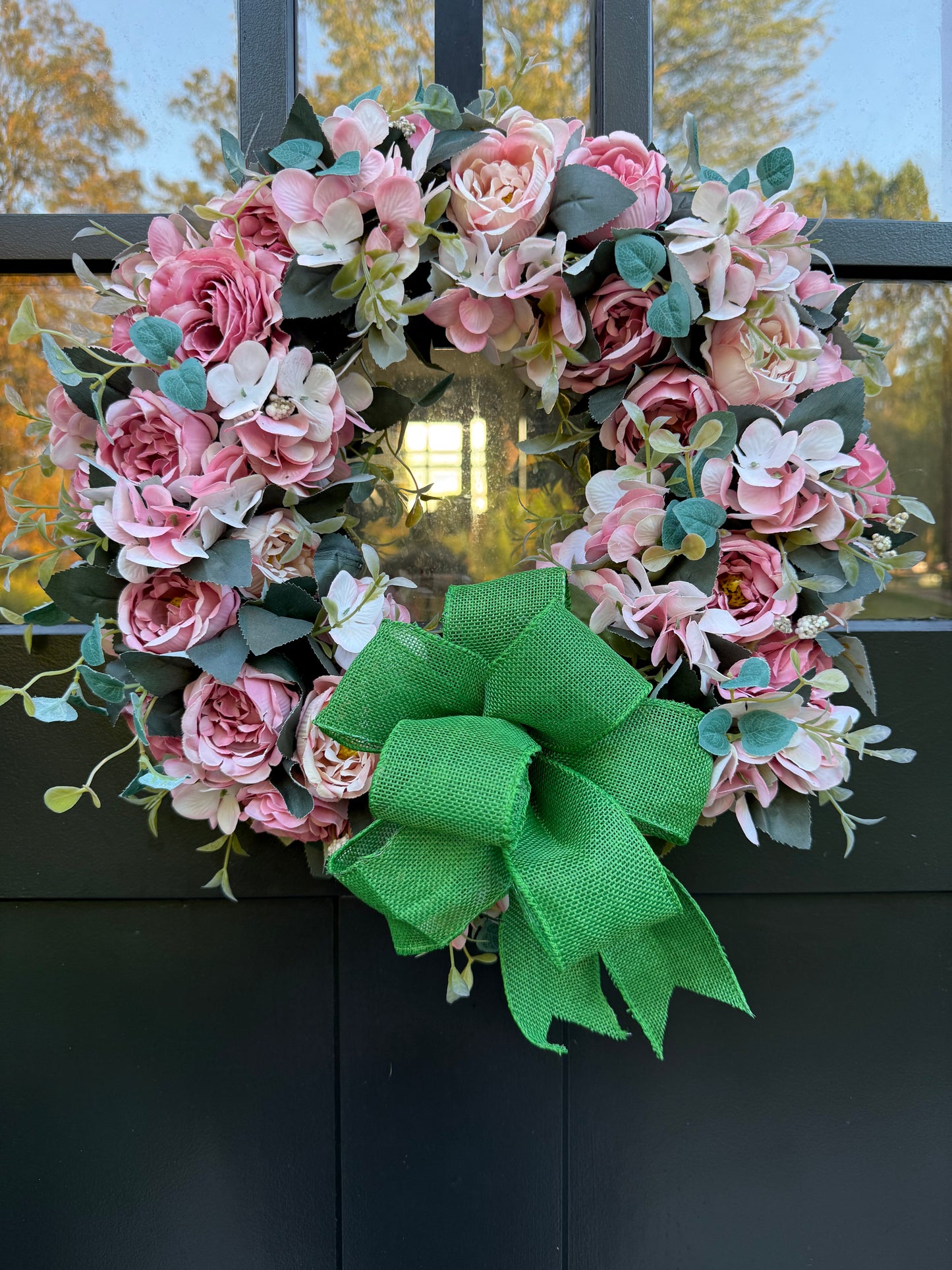Blush Pink Roses Wreath - Soft and Elegant Front Door Wreath - Farmhouse Door Decor - Seasonal Wreaths