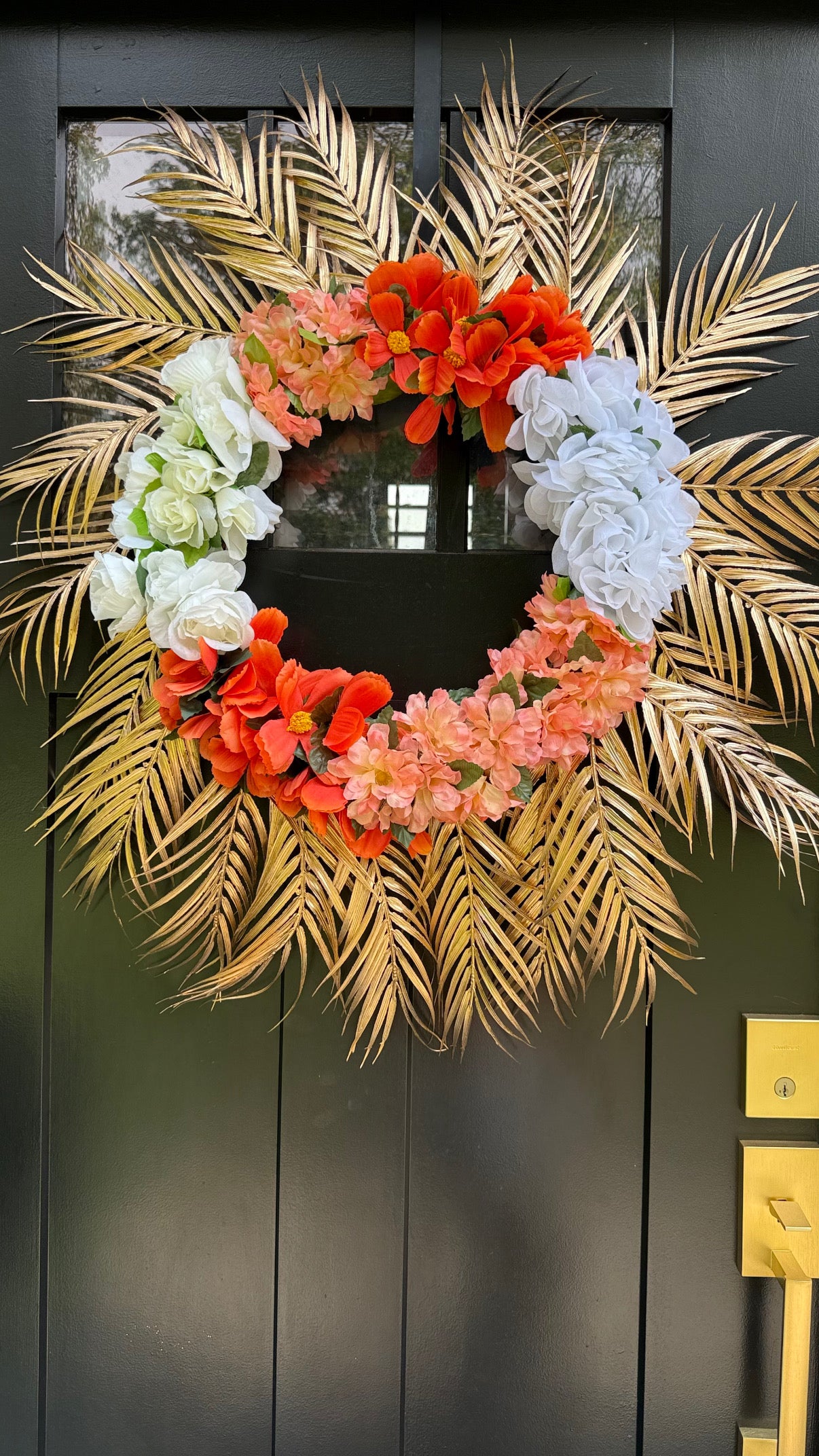 Front Door Thanksgiving Statement wreath - Bright Golden Fall Door Decor - Home Office Fall Decor