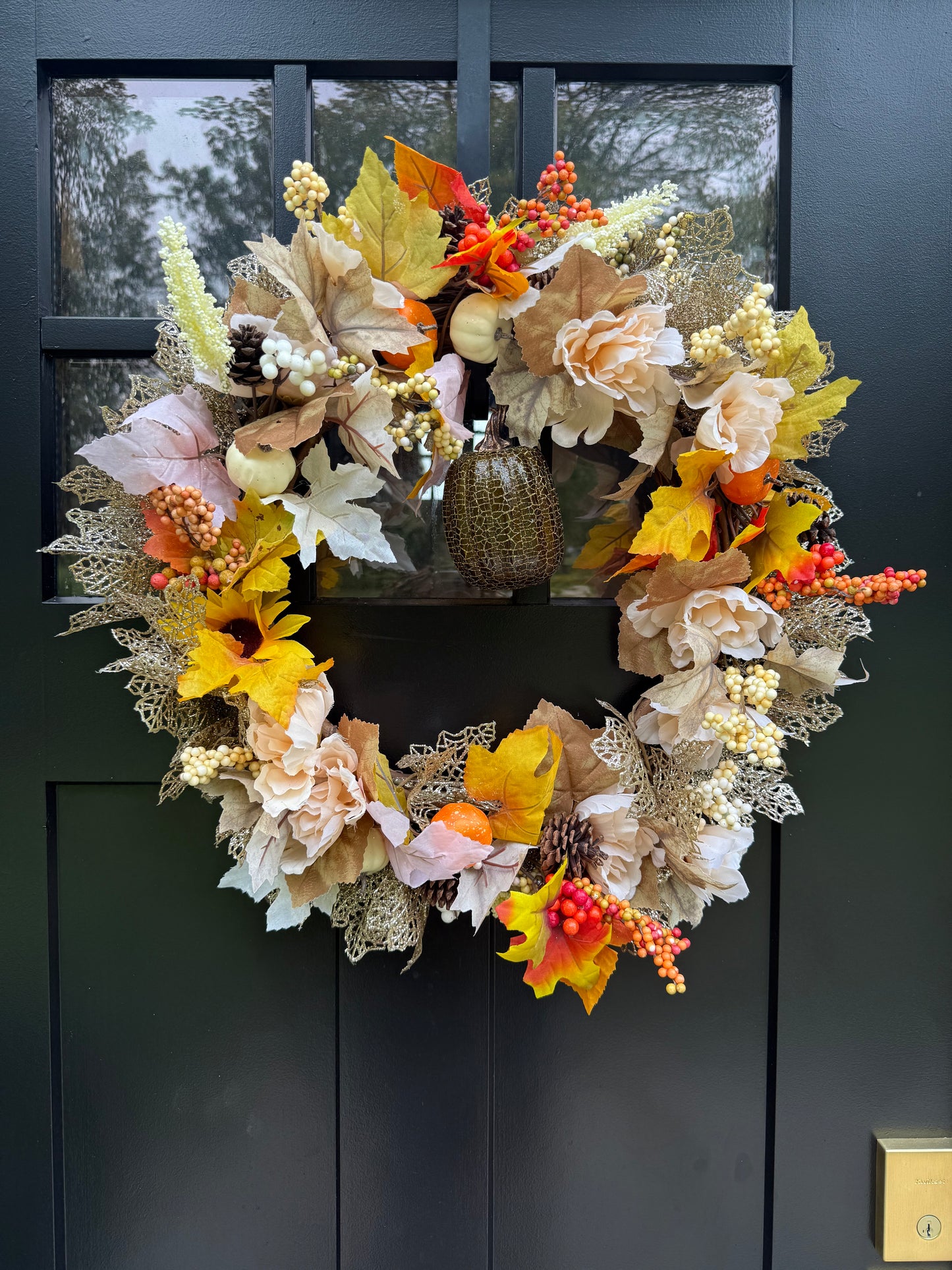 Harvest Autumn Wreath for Front Door or Home and Office Decor - Thanksgiving Front Door Wreath - Fall Decorations