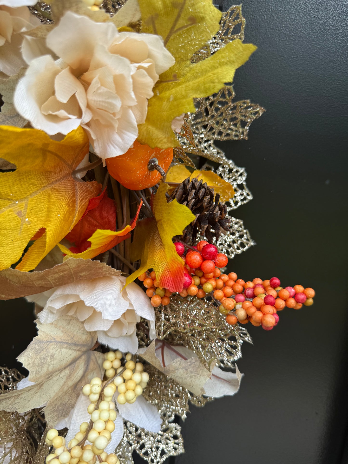 Harvest Autumn Wreath for Front Door or Home and Office Decor - Thanksgiving Front Door Wreath - Fall Decorations