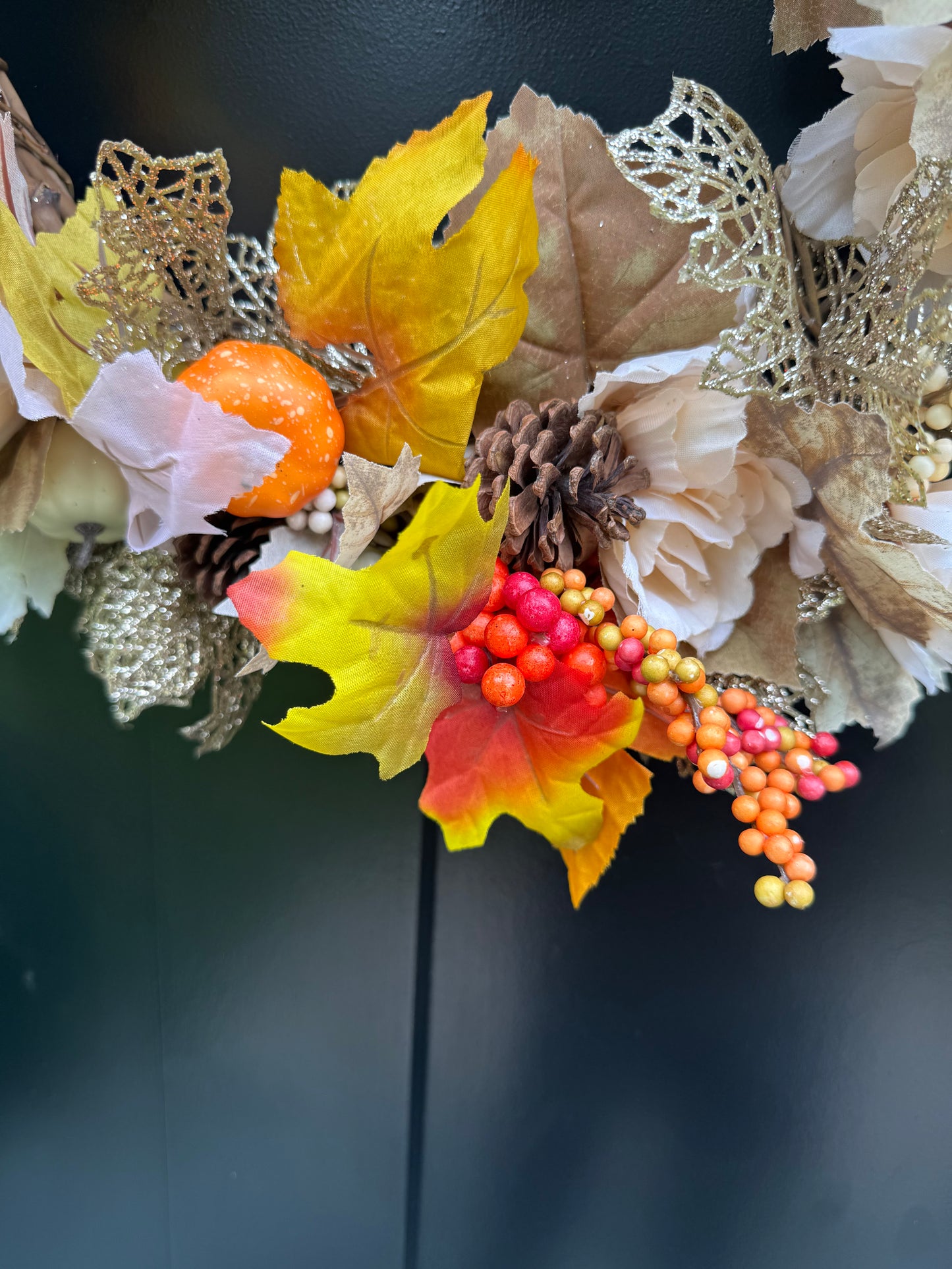 Harvest Autumn Wreath for Front Door or Home and Office Decor - Thanksgiving Front Door Wreath - Fall Decorations