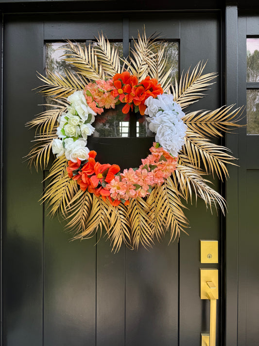 Front Door Thanksgiving Statement wreath - Bright Golden Fall Door Decor - Home Office Fall Decor