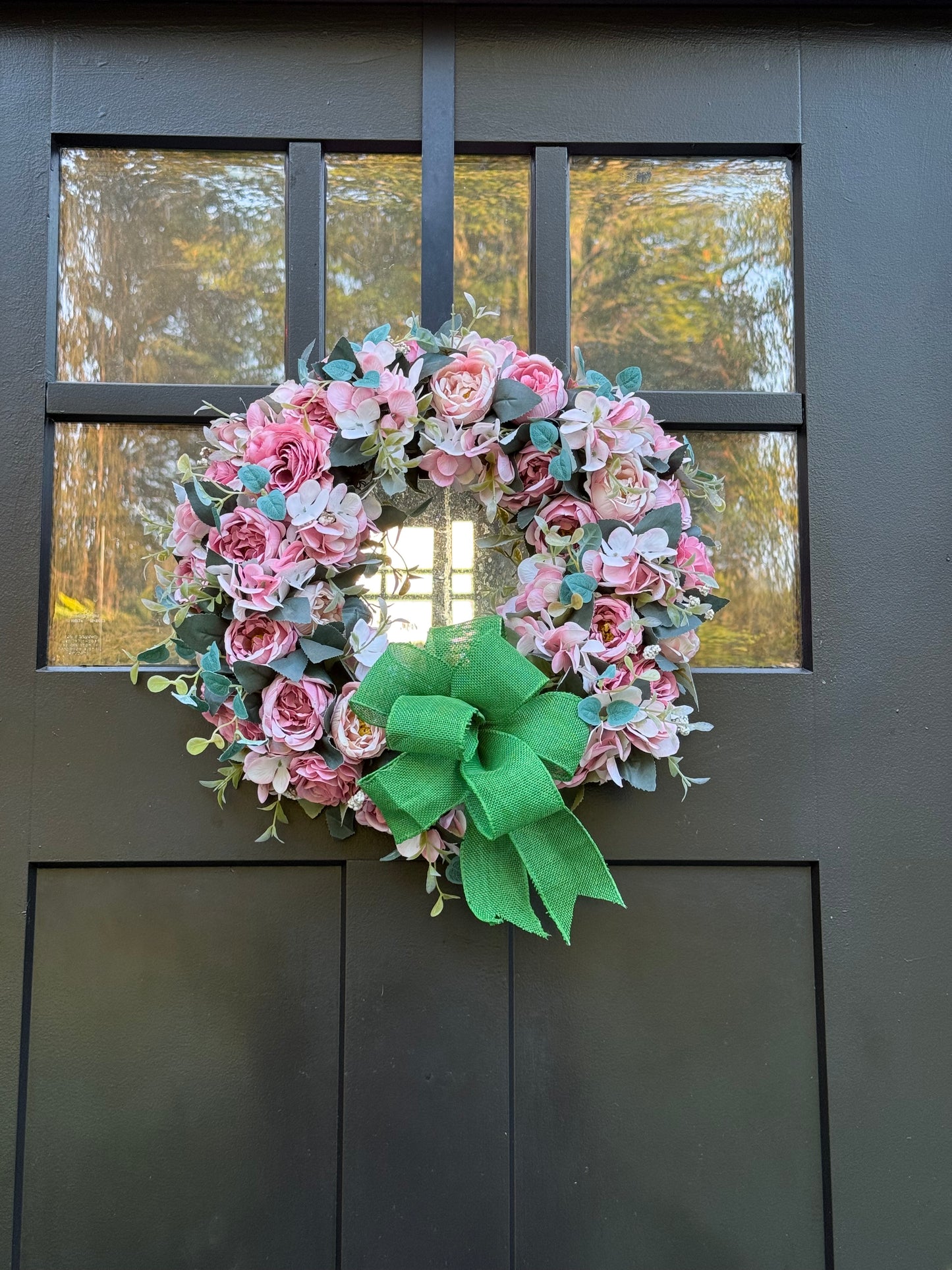 Blush Pink Roses Wreath - Soft and Elegant Front Door Wreath - Farmhouse Door Decor - Seasonal Wreaths