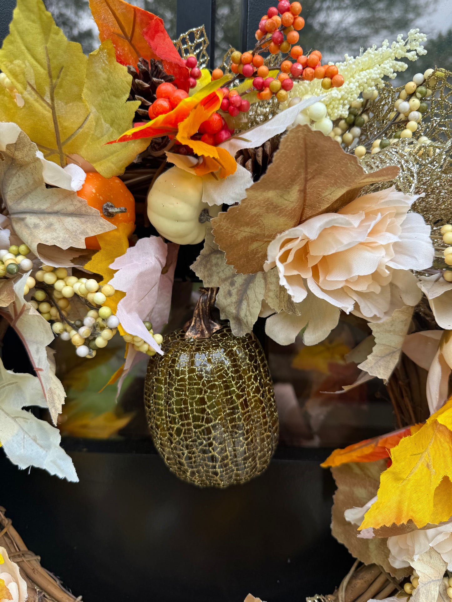 Harvest Autumn Wreath for Front Door or Home and Office Decor - Thanksgiving Front Door Wreath - Fall Decorations