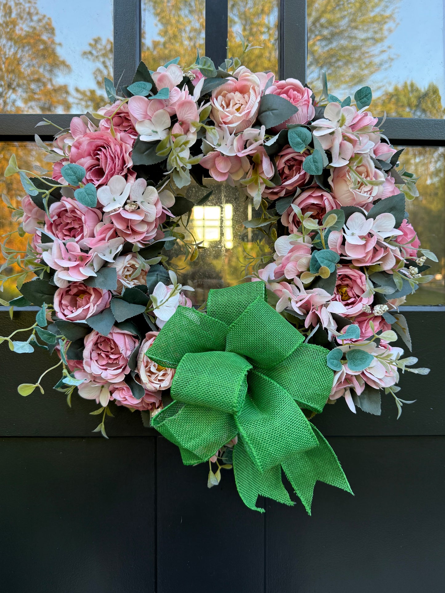 Blush Pink Roses Wreath - Soft and Elegant Front Door Wreath - Farmhouse Door Decor - Seasonal Wreaths