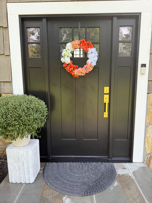 Fall Floral Wreath: Faux Silk Blossoms & Hydrangeas Door Decor