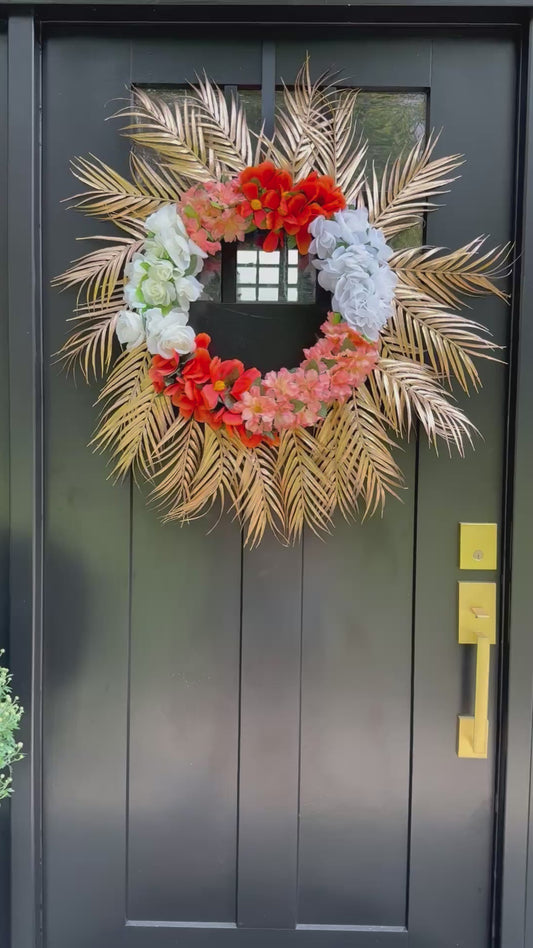 Front Door Thanksgiving Statement wreath - Bright Golden Fall Door Decor - Home Office Fall Decor